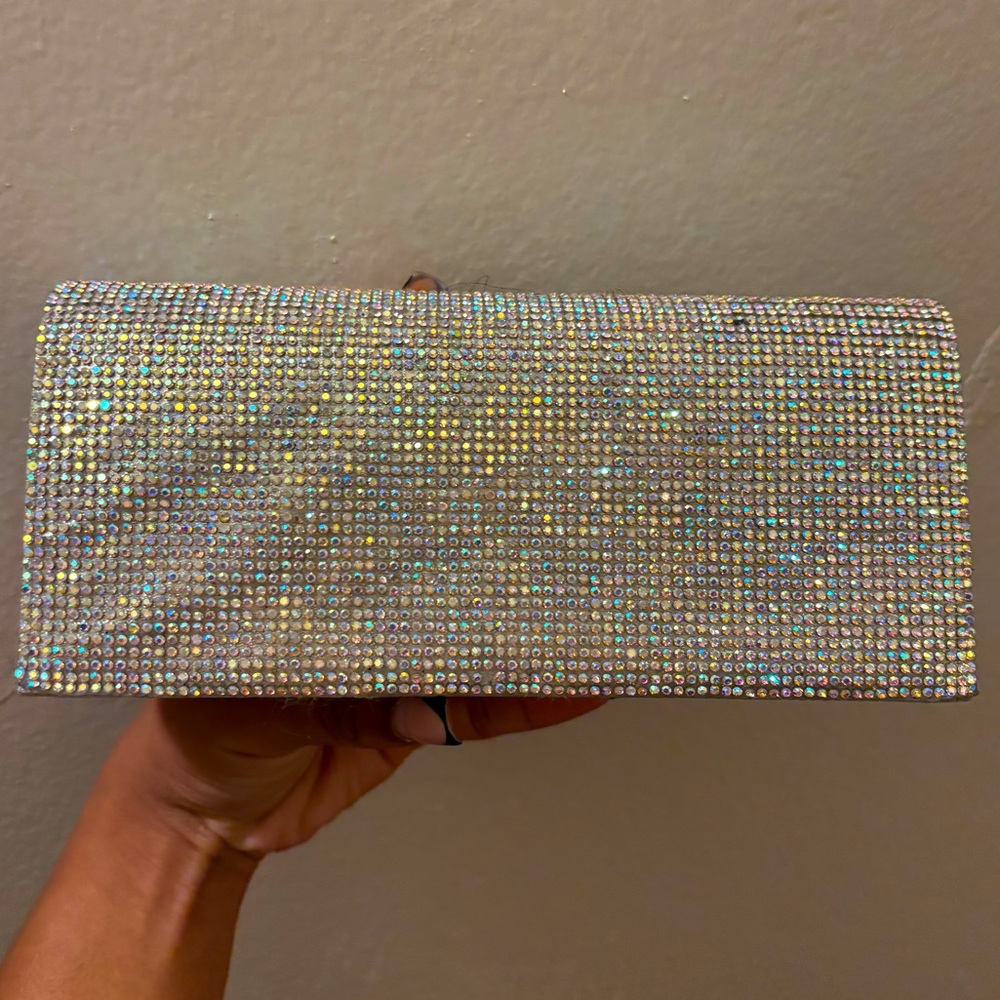 Silver Clutch Rhinestone Purse